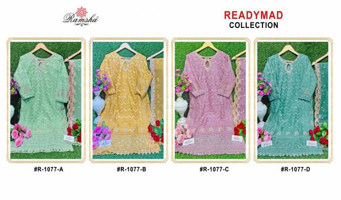 R 1077 Organza Pakistani Readymade Suits Catalog